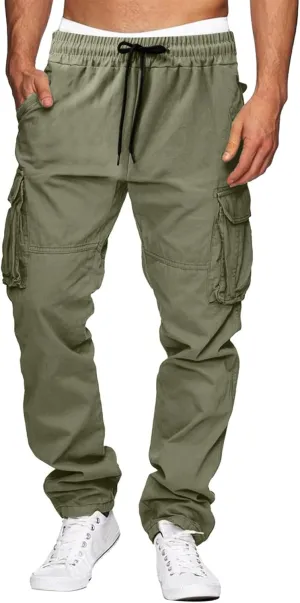 2023 Men Outdoor Cargo Pants Multi Pockets Lightweight Tactical Trousers Plus Size Classic Hiking Jogger Stylish Sweatpants