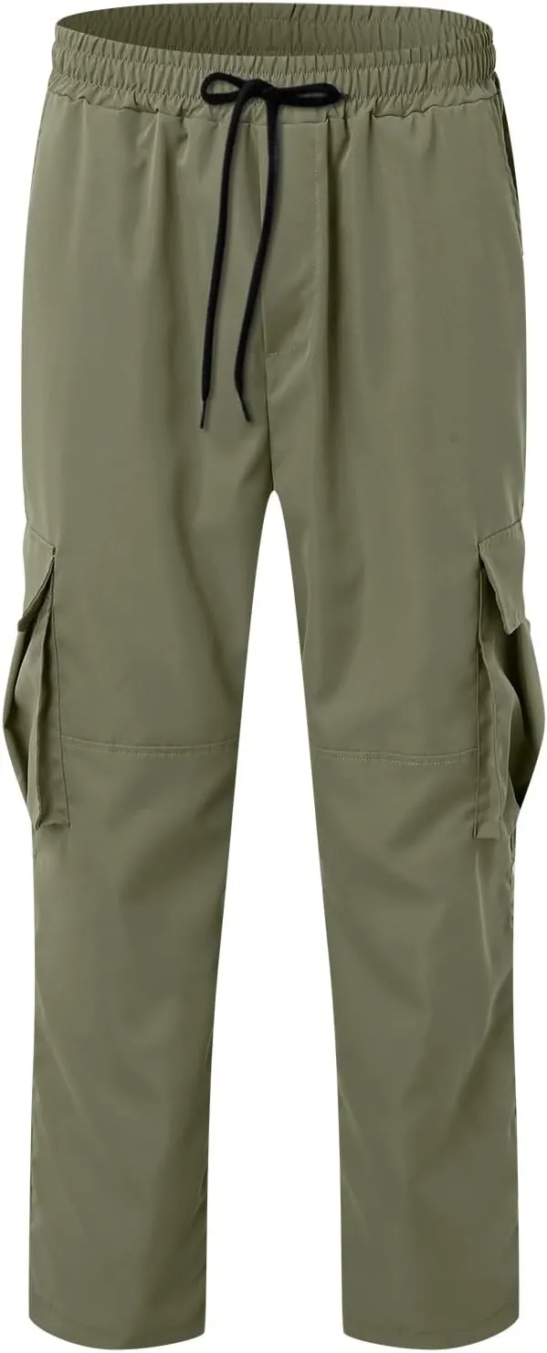2023 Men Outdoor Cargo Pants Multi Pockets Lightweight Tactical Trousers Plus Size Classic Hiking Jogger Stylish Sweatpants