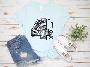 4th Grade Teacher Shirt - Fourth Grade Teacher T Shirt - Teacher Back to School Shirts - Grade Level Shirts  - Grade Four Team