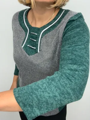 Amr201 Warm Heavy Feel Top Detail Neckli Green