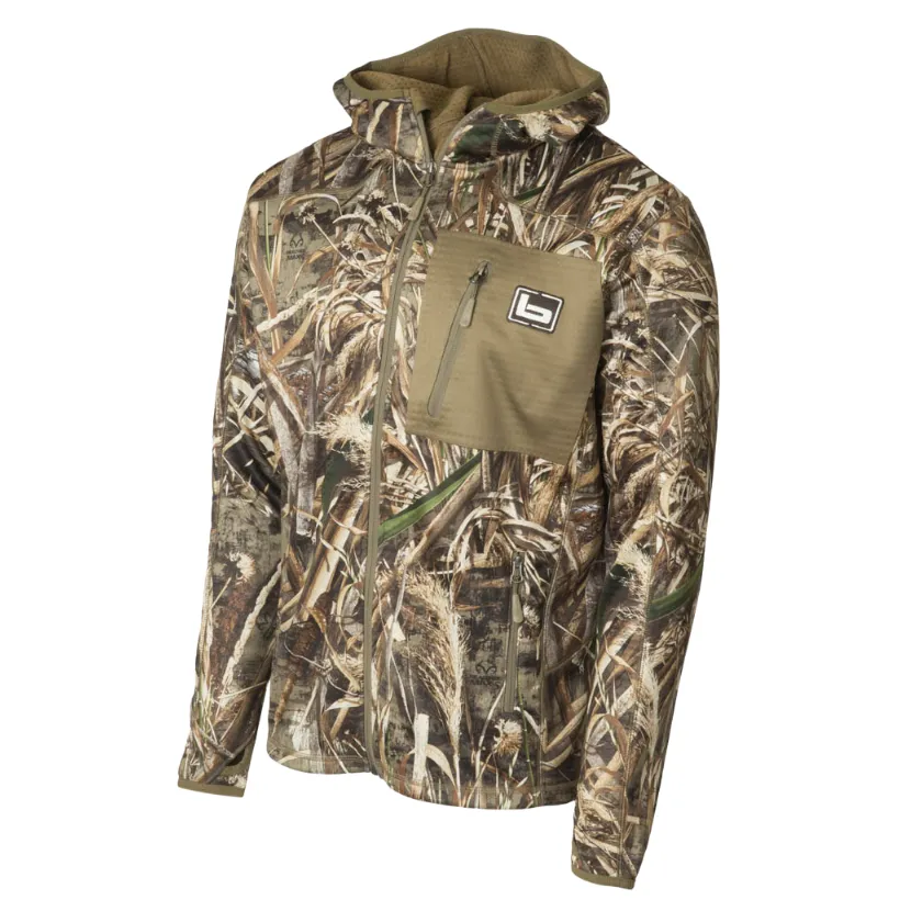 Banded Hooded Mid Layer Fleece Jackets