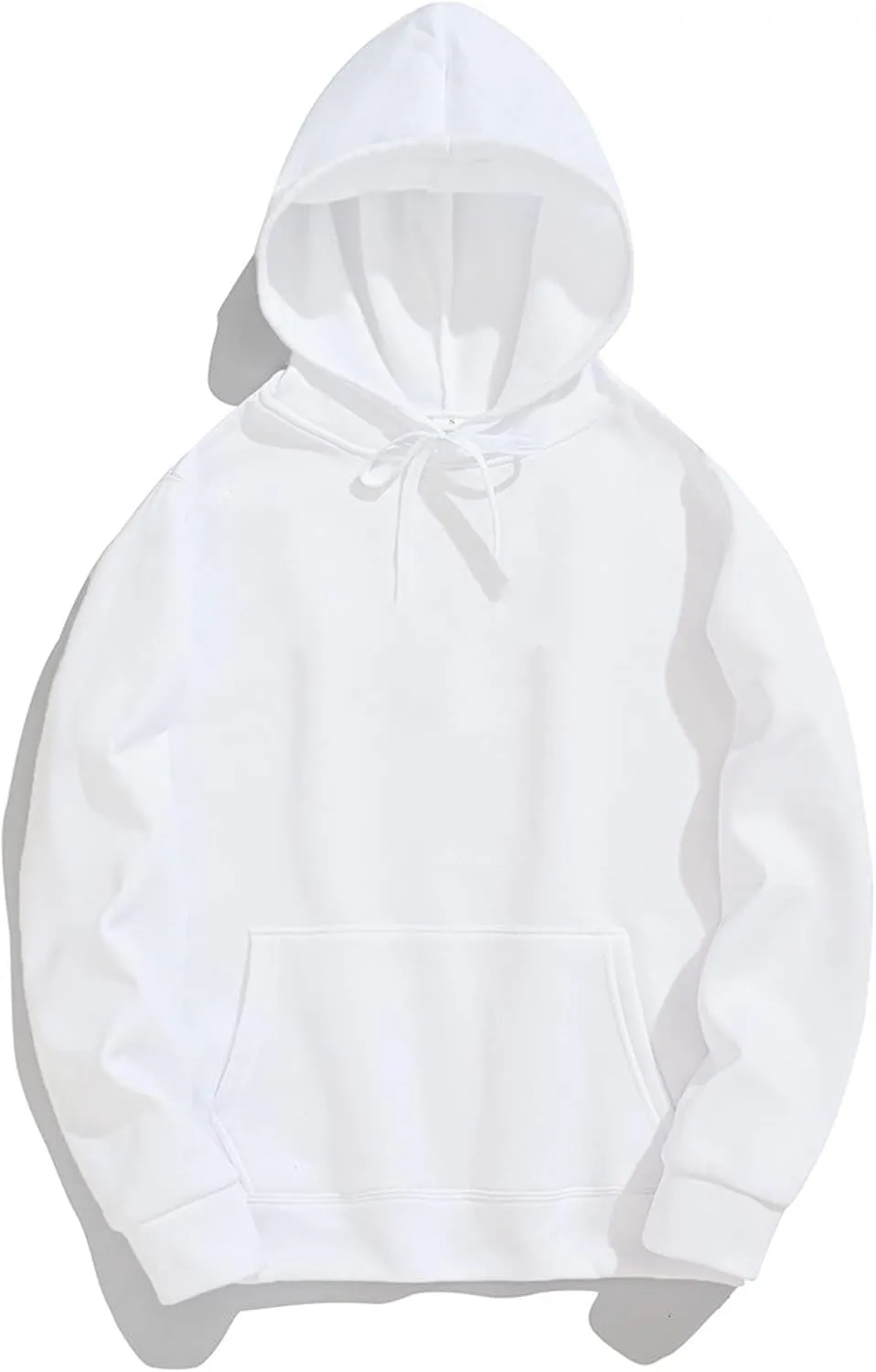 BIFUTON Hooded Sweatshirt Men Pullover with Pocket Long Sleeve Solid Color Lightweight Gym Hoodies Casual Streetwear Tops