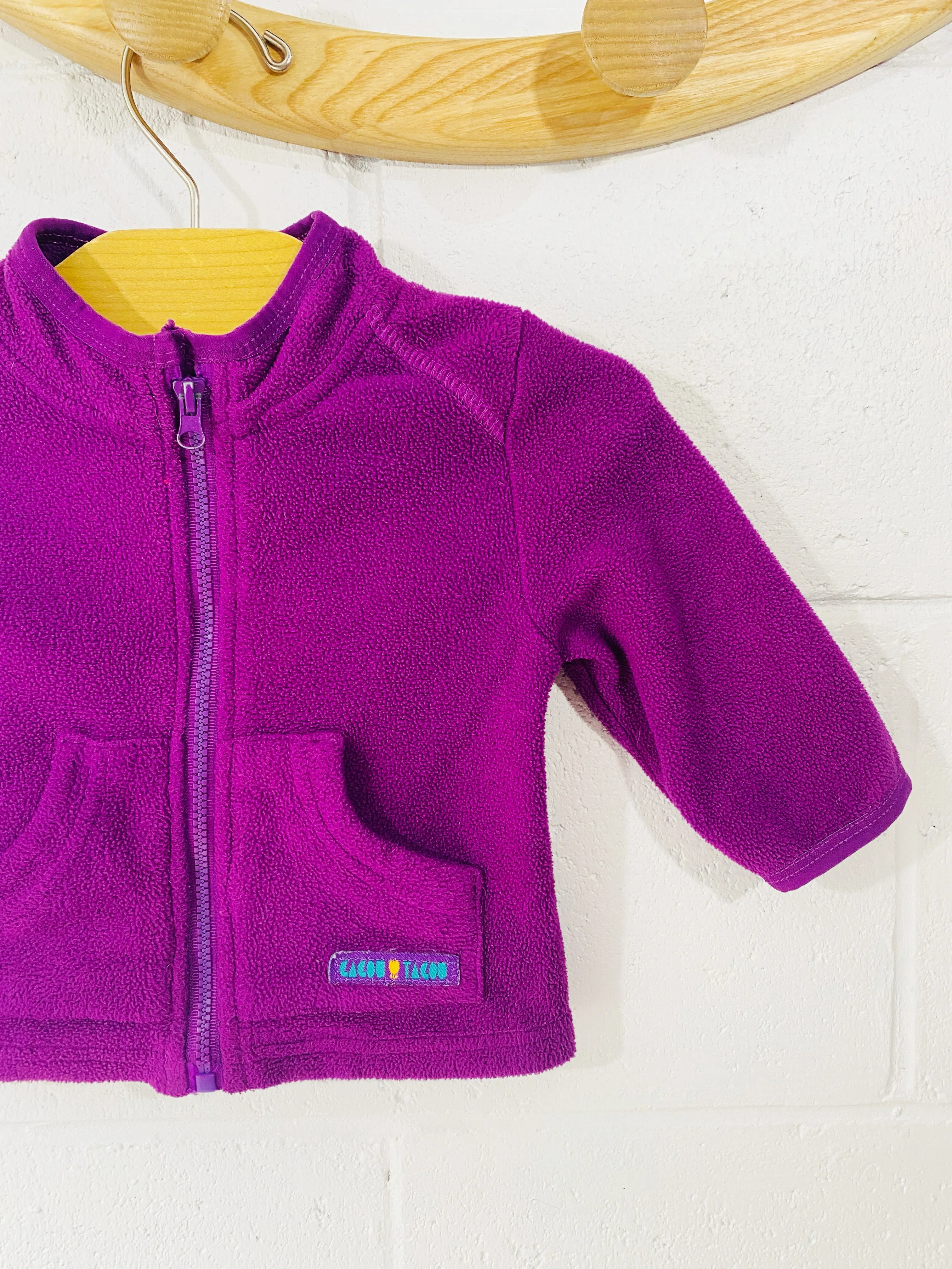 Bright Violet Fleece Zip, 3 months