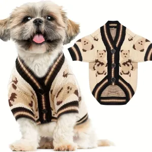 Cartoon Dog Sweaters for Small Dogs, Winter Knitwear