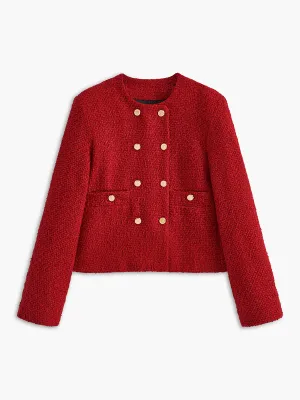 Chicmy-Autumn Jackets Outwear Elegant Button Tweed Jacket