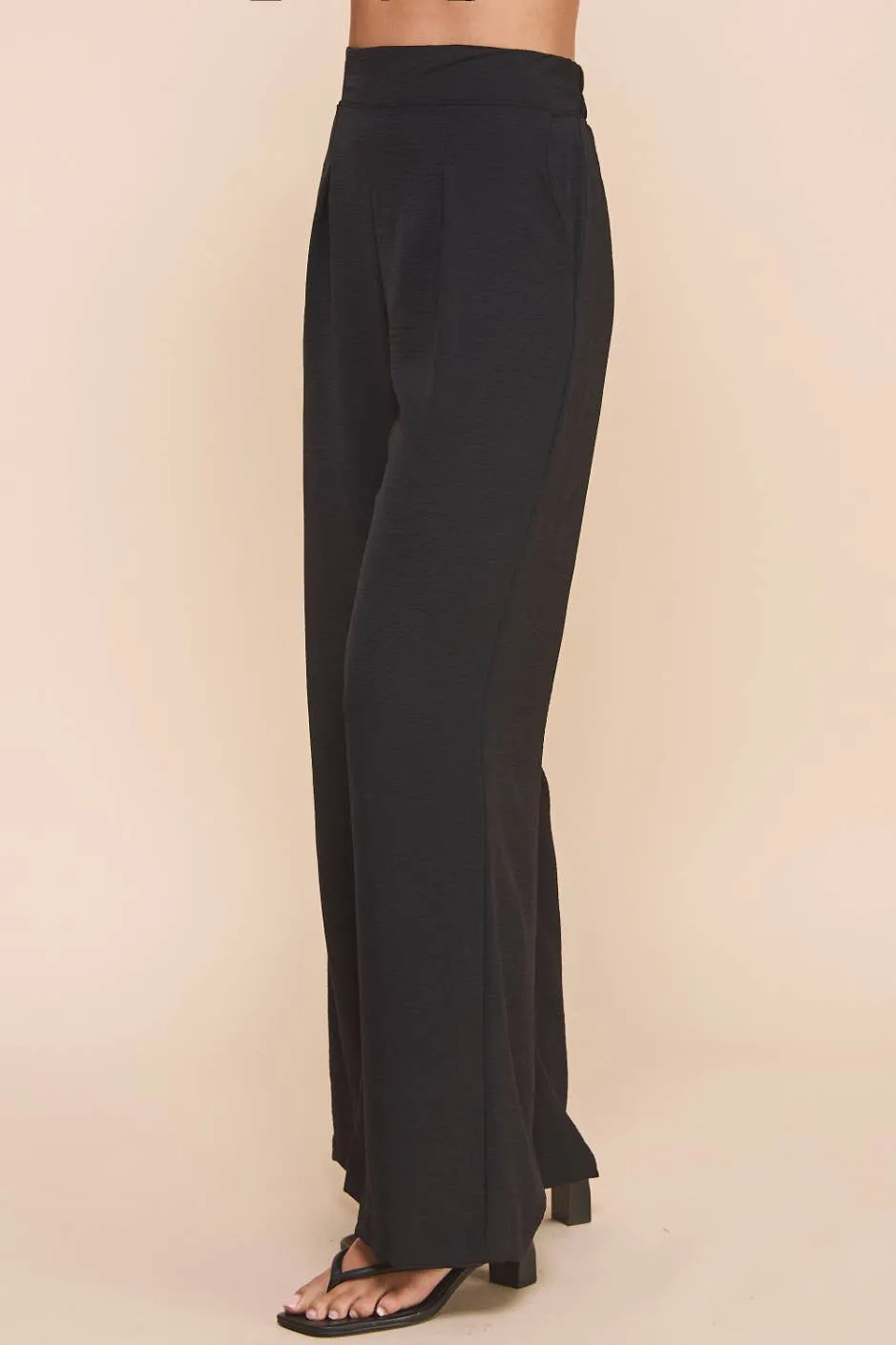 Classic Pleated Black Pants
