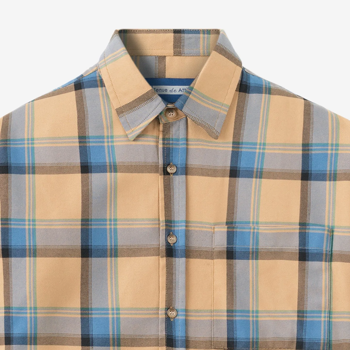 College Days II Short Sleeve Flannel - Brown Blue