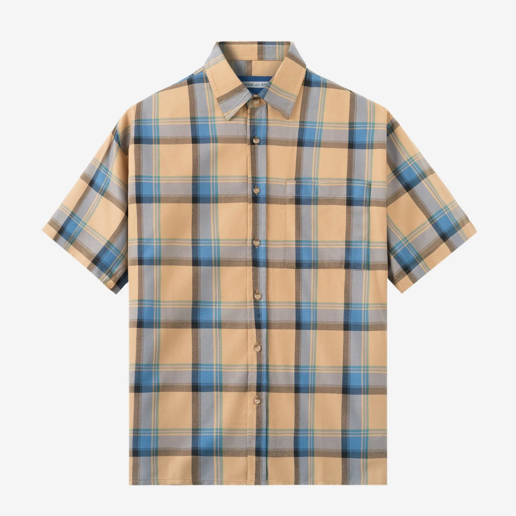 College Days II Short Sleeve Flannel - Brown Blue