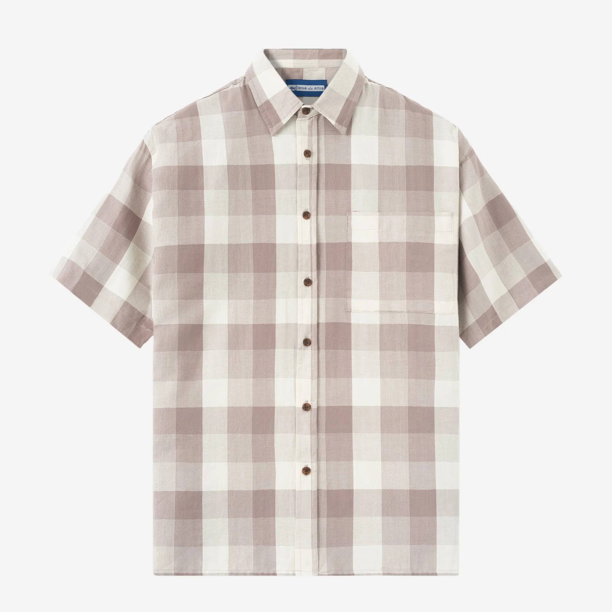 College Days II Short Sleeve Flannel - Grey Cream