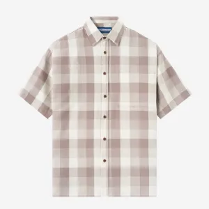 College Days II Short Sleeve Flannel - Grey Cream