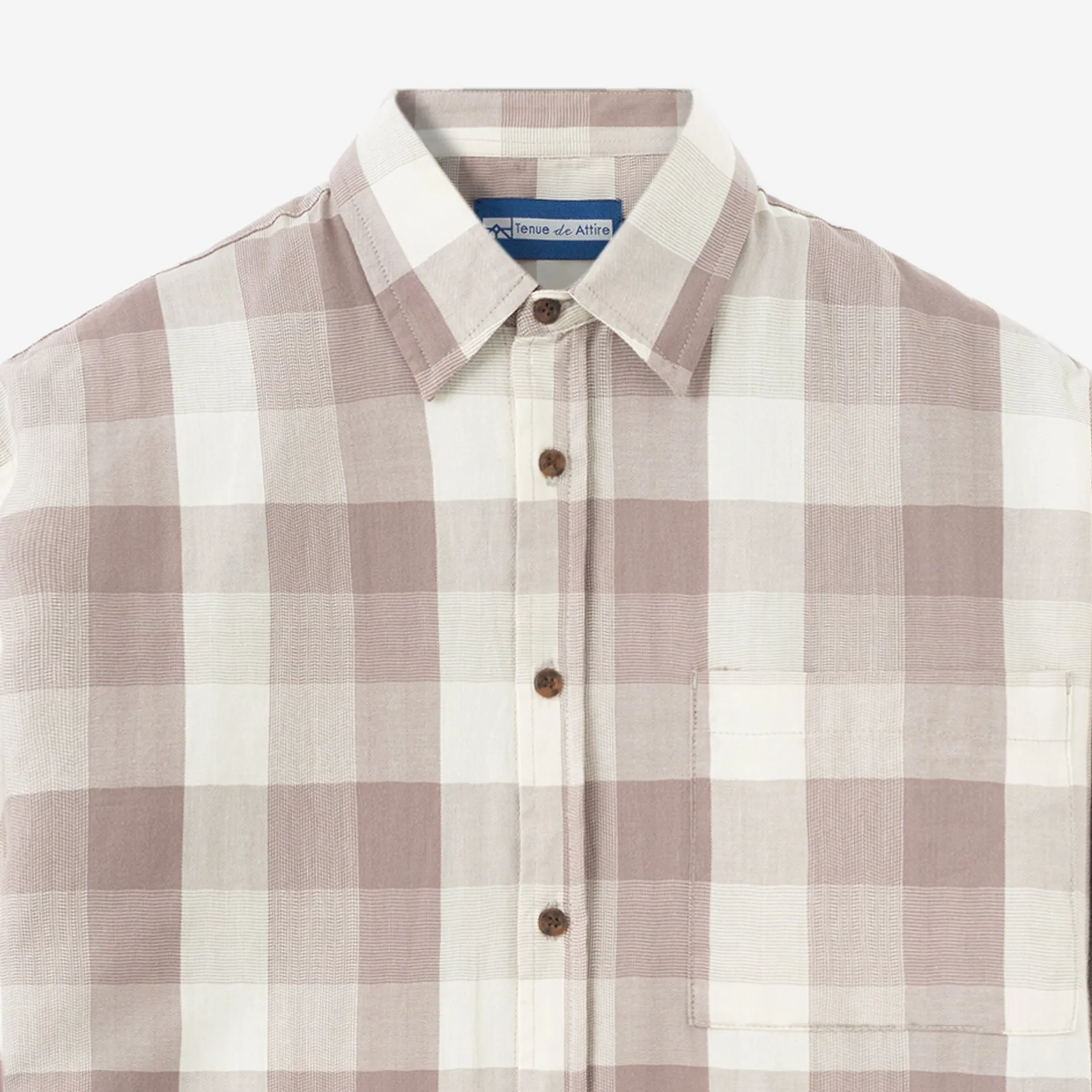 College Days II Short Sleeve Flannel - Grey Cream