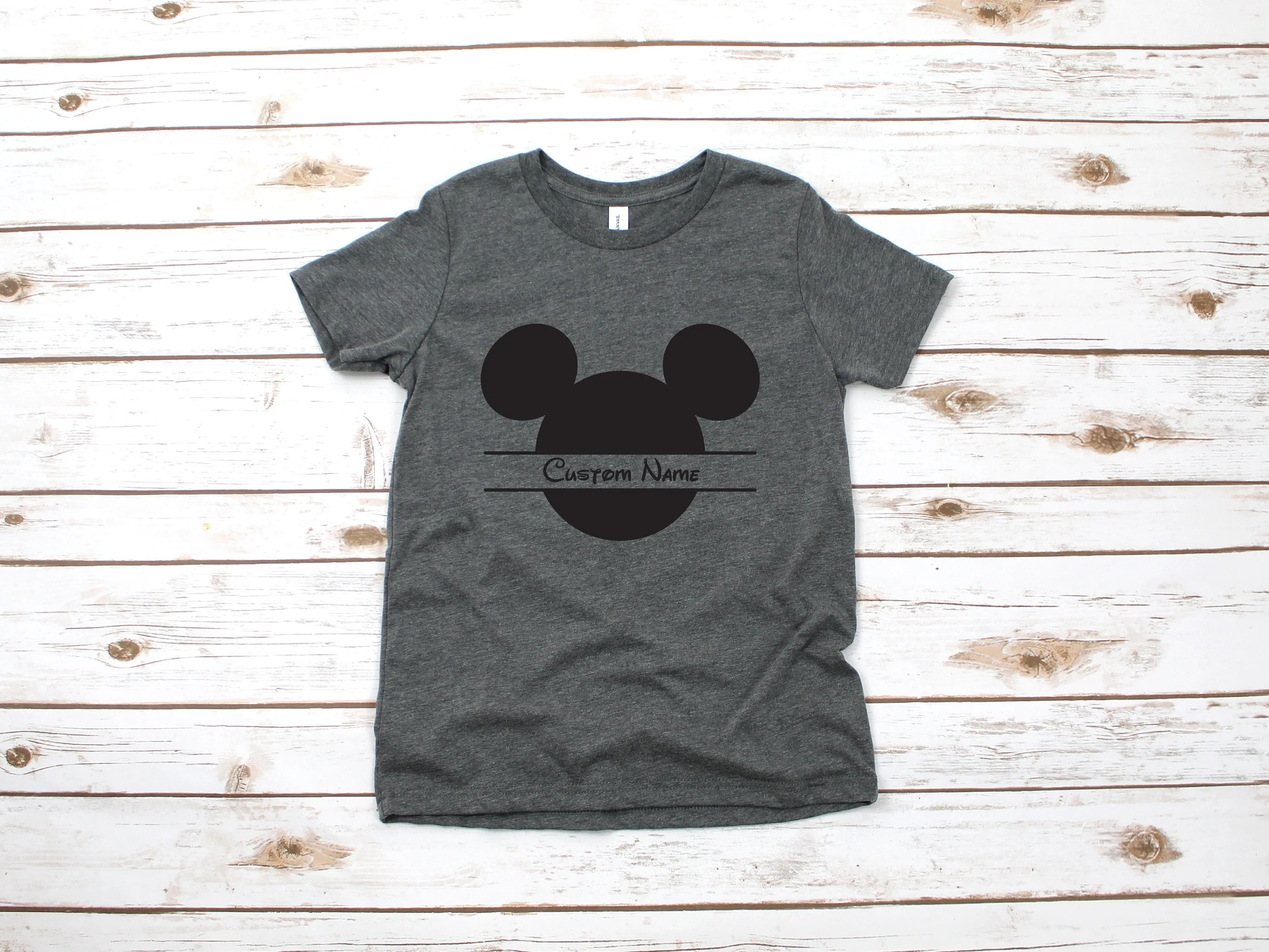 Custom Mickey Mouse Monogram Shirt - Infant Toddler Youth Disney T Shirt - Mickey Kids T Shirts - Personalized Name Monogram Mickey Shirt