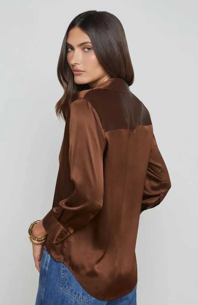 Dani 3/4 Sleeve Blouse in Hot Fudge