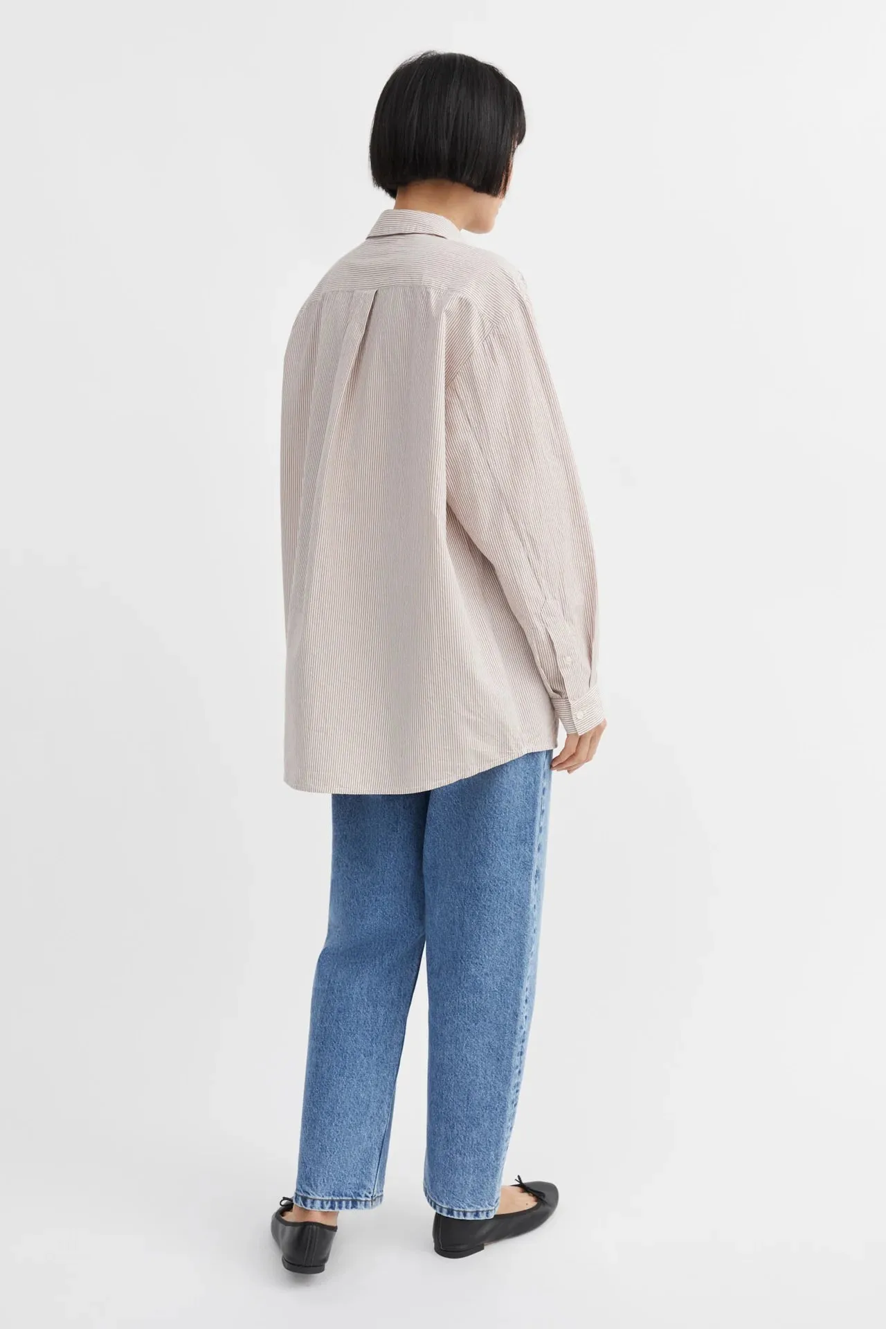Edgar Shirt | Warm Beige & White Stripe
