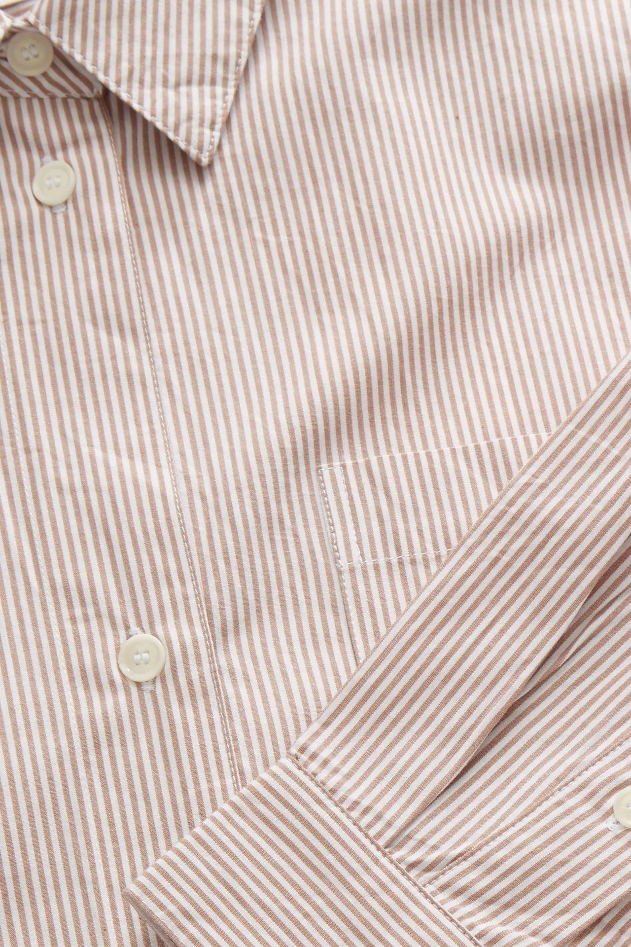 Edgar Shirt | Warm Beige & White Stripe
