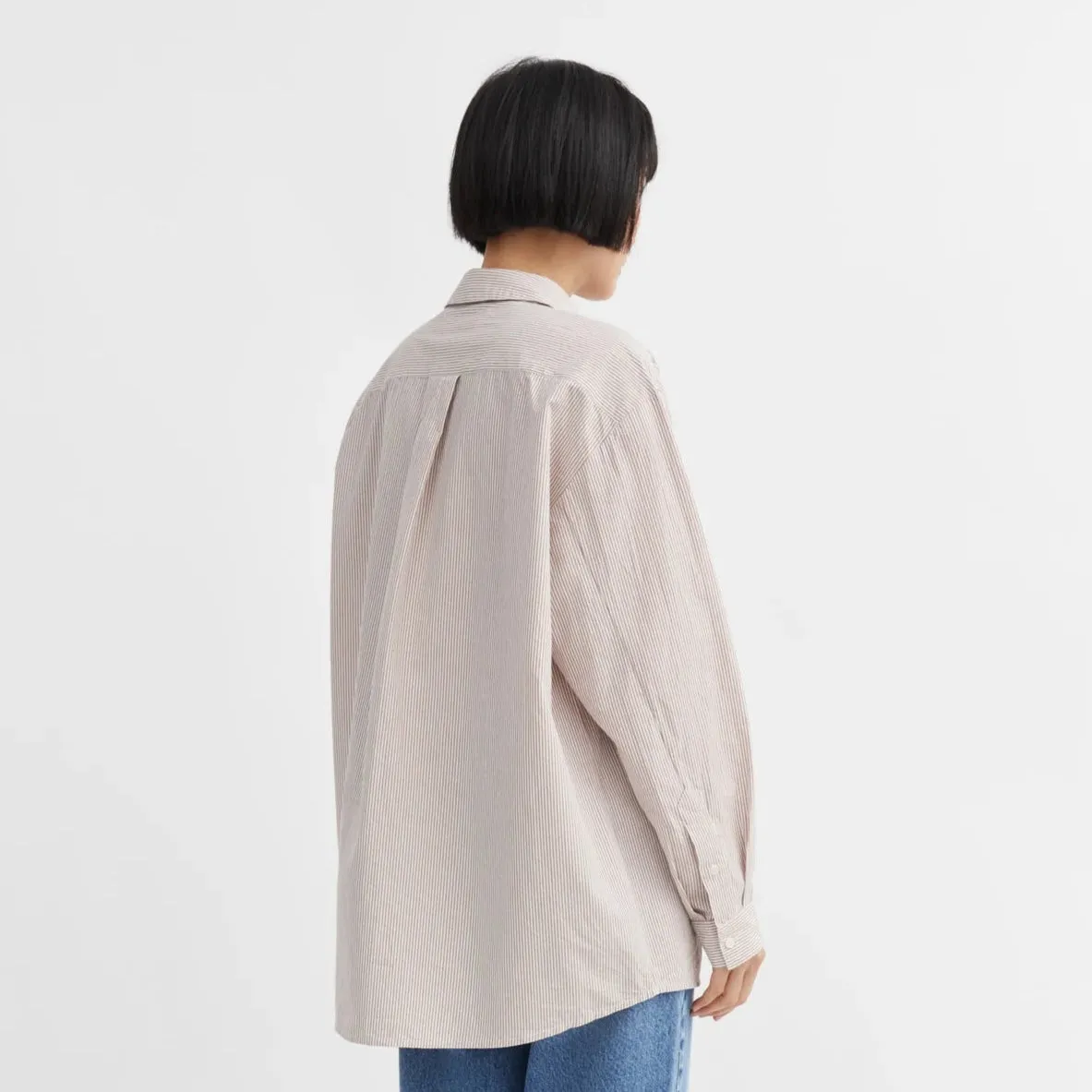 Edgar Shirt | Warm Beige & White Stripe