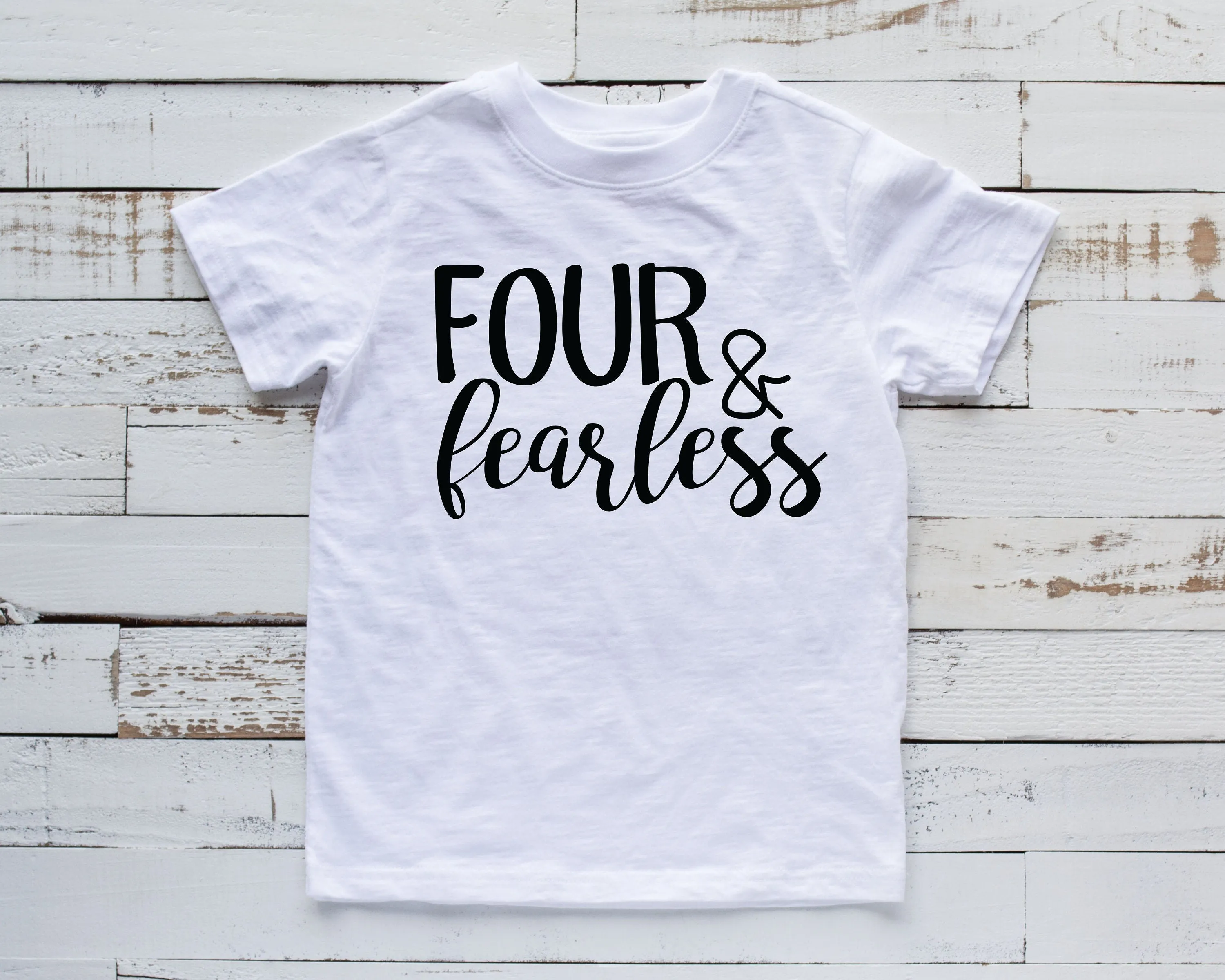 Four and Fearless T Shirt - Birthday Shirt for Boy - Birthday Shirt for Girl - Turning 4 - Turning Four