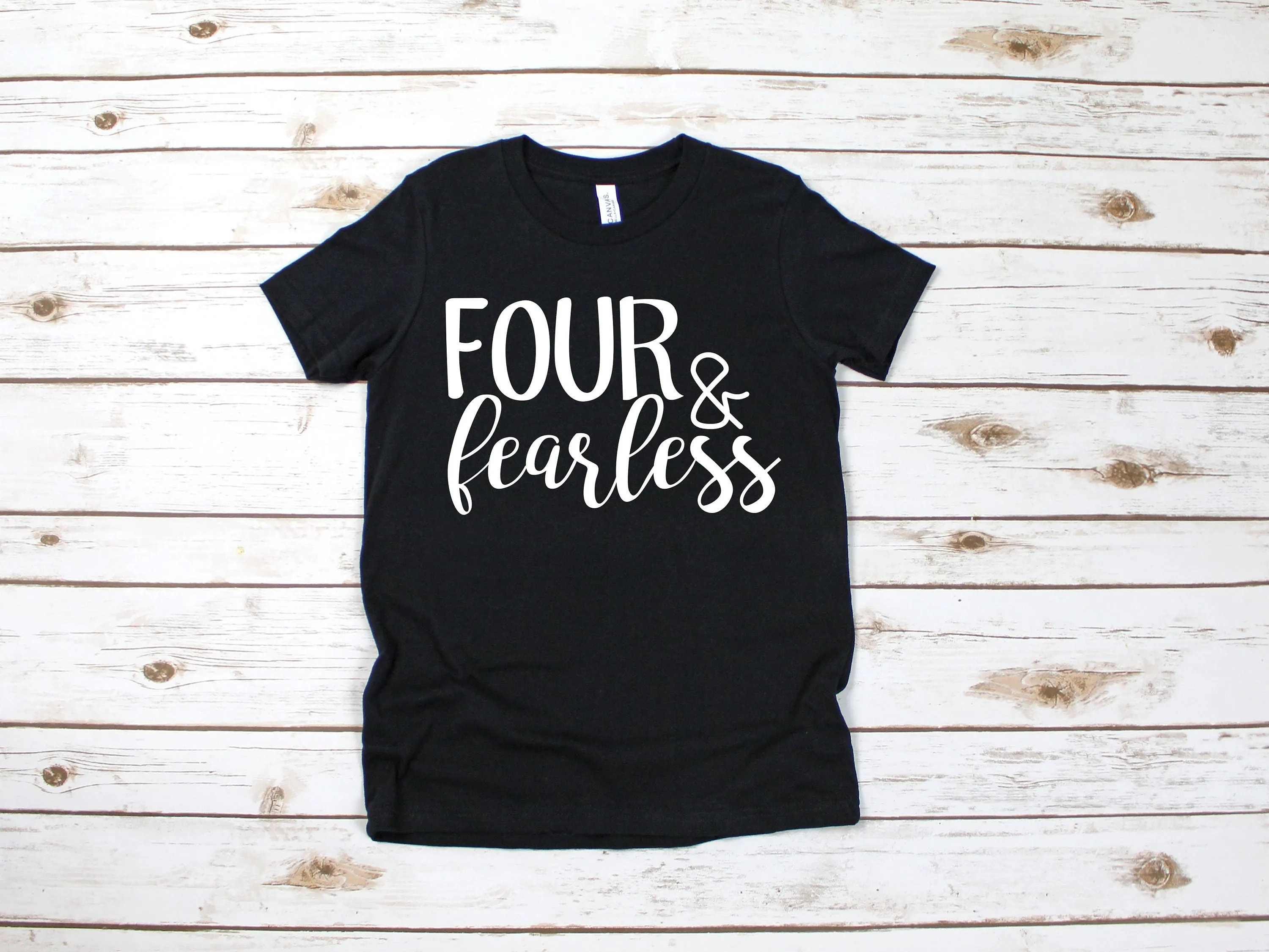 Four and Fearless T Shirt - Birthday Shirt for Boy - Birthday Shirt for Girl - Turning 4 - Turning Four