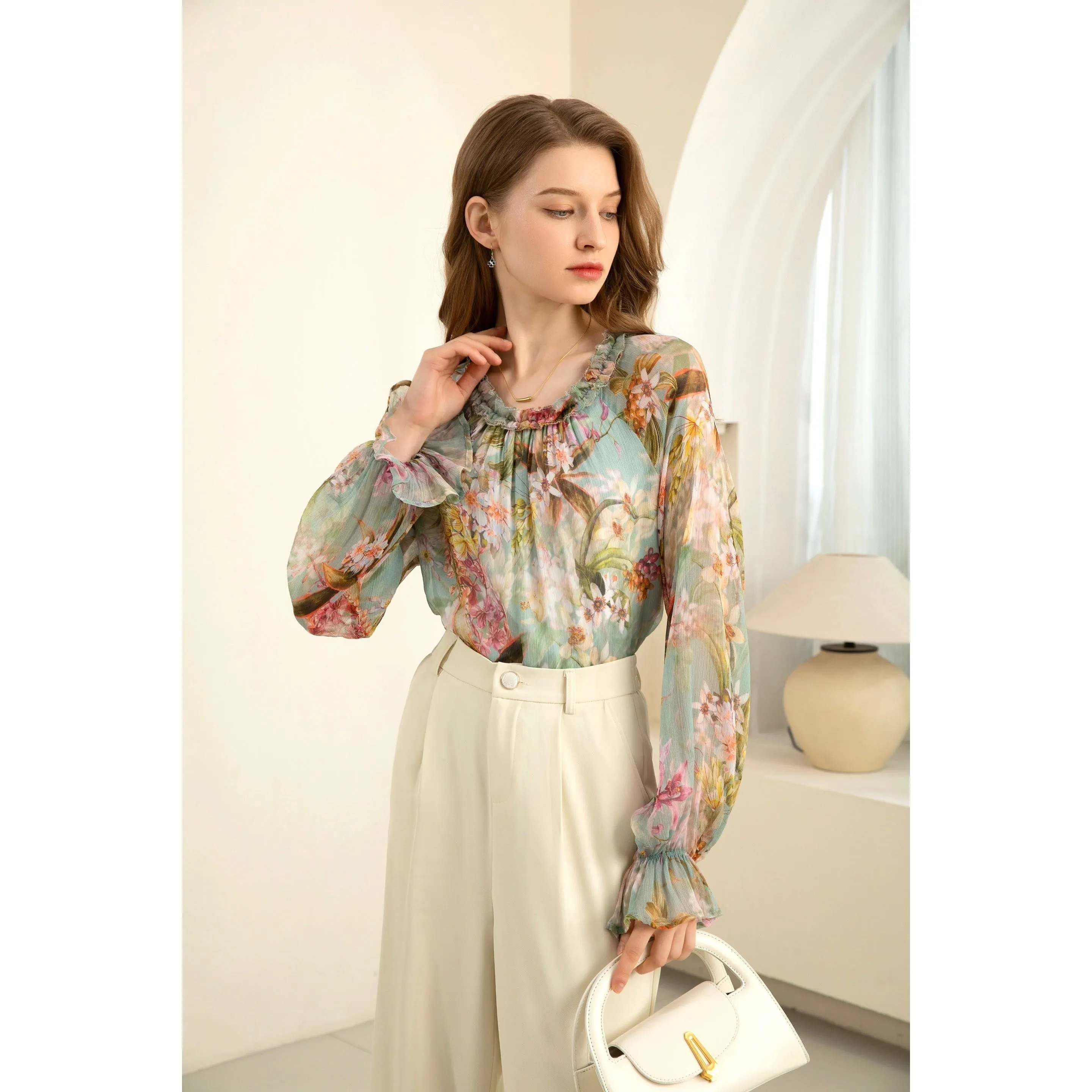 GDS - Brigette Silk Blouse - Aqua