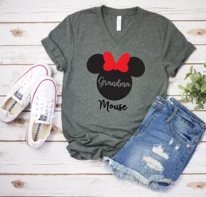 Grandma Minnie Mouse t shirt - Disney Trip Matching Shirts - Cute Minnie Shirt -Family Matching Disney Shirts - Custom Name