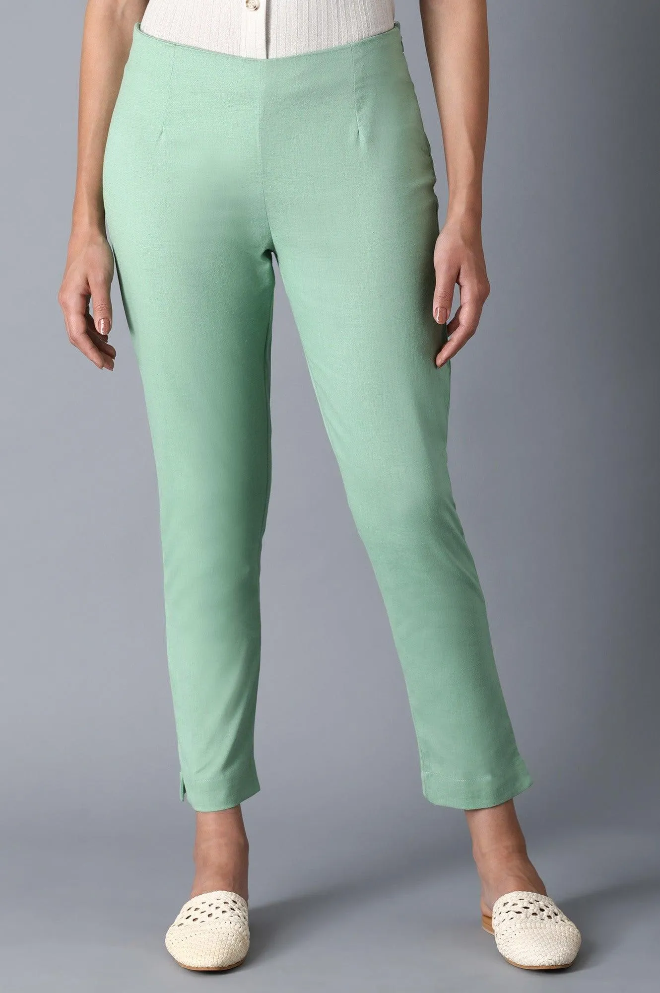 Green Classic Slim Pants