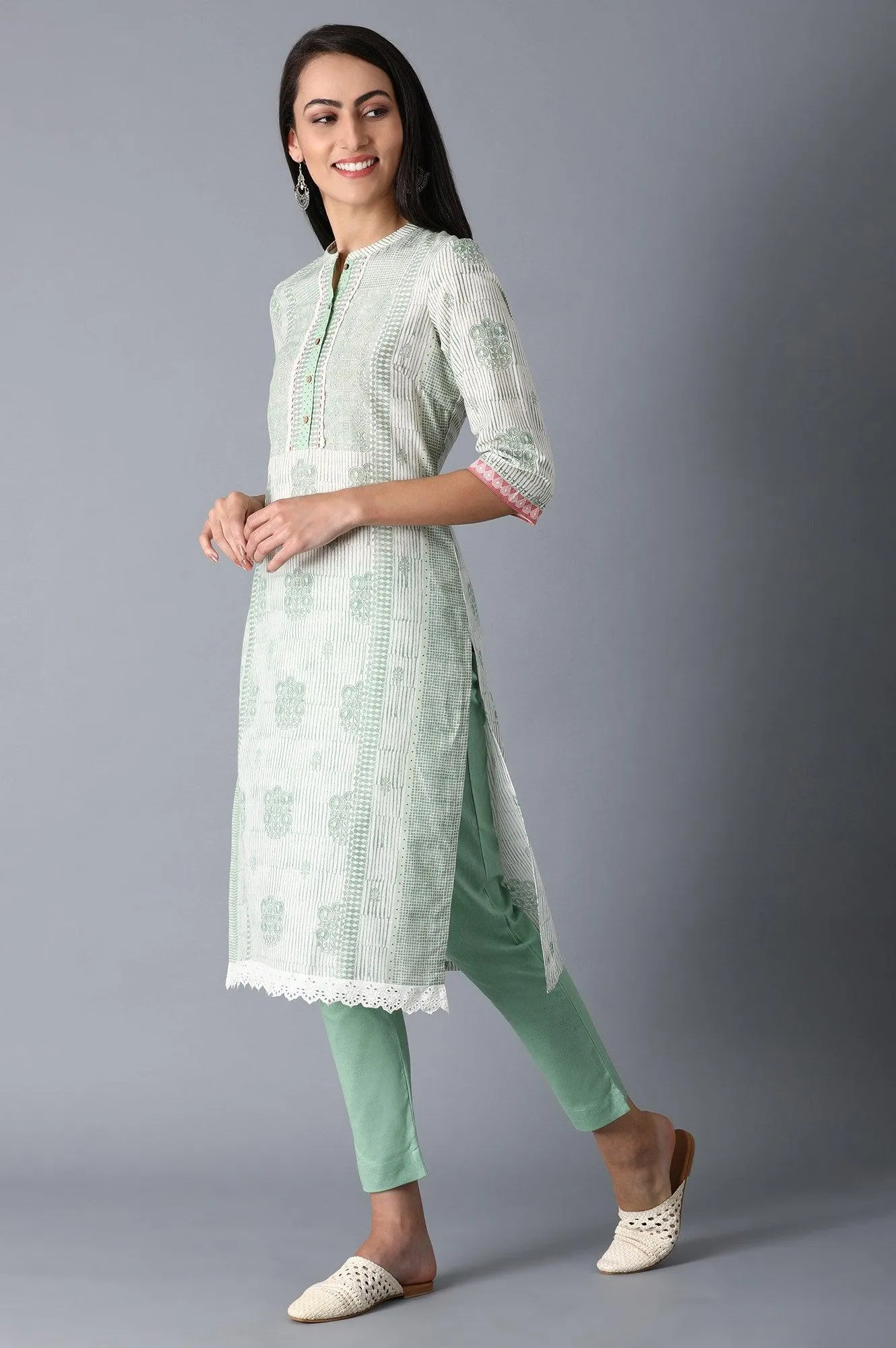 Green Classic Slim Pants