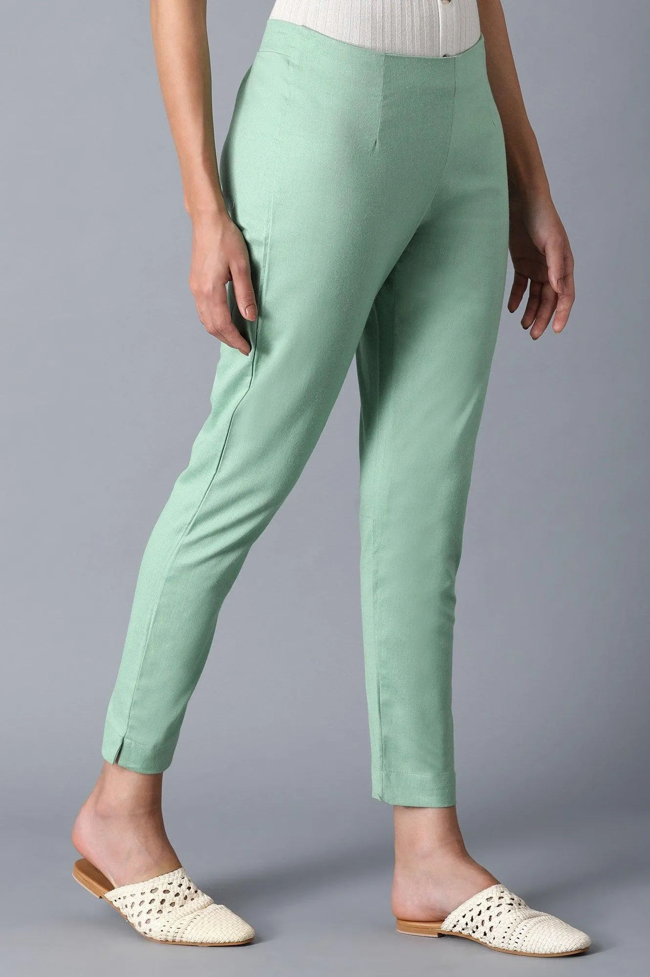 Green Classic Slim Pants
