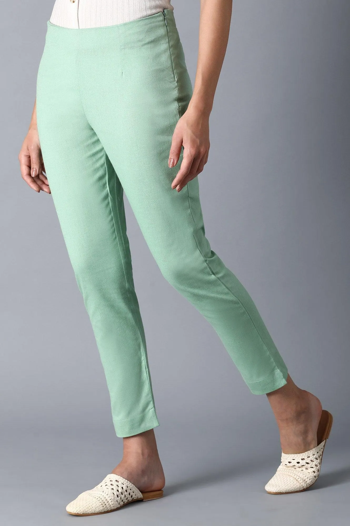 Green Classic Slim Pants