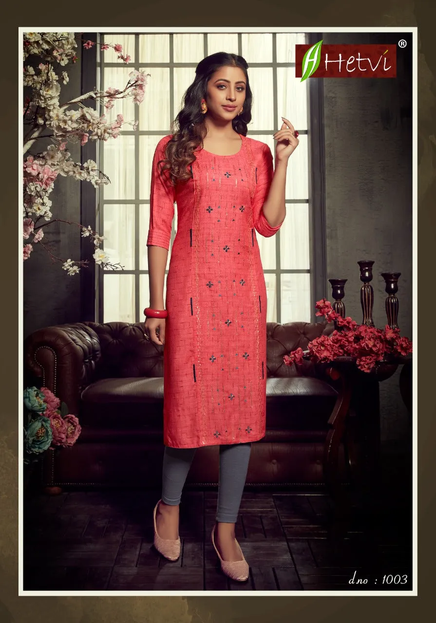 Hetvi Launched Mohini Rayon Casual Wear Kurtis Collection