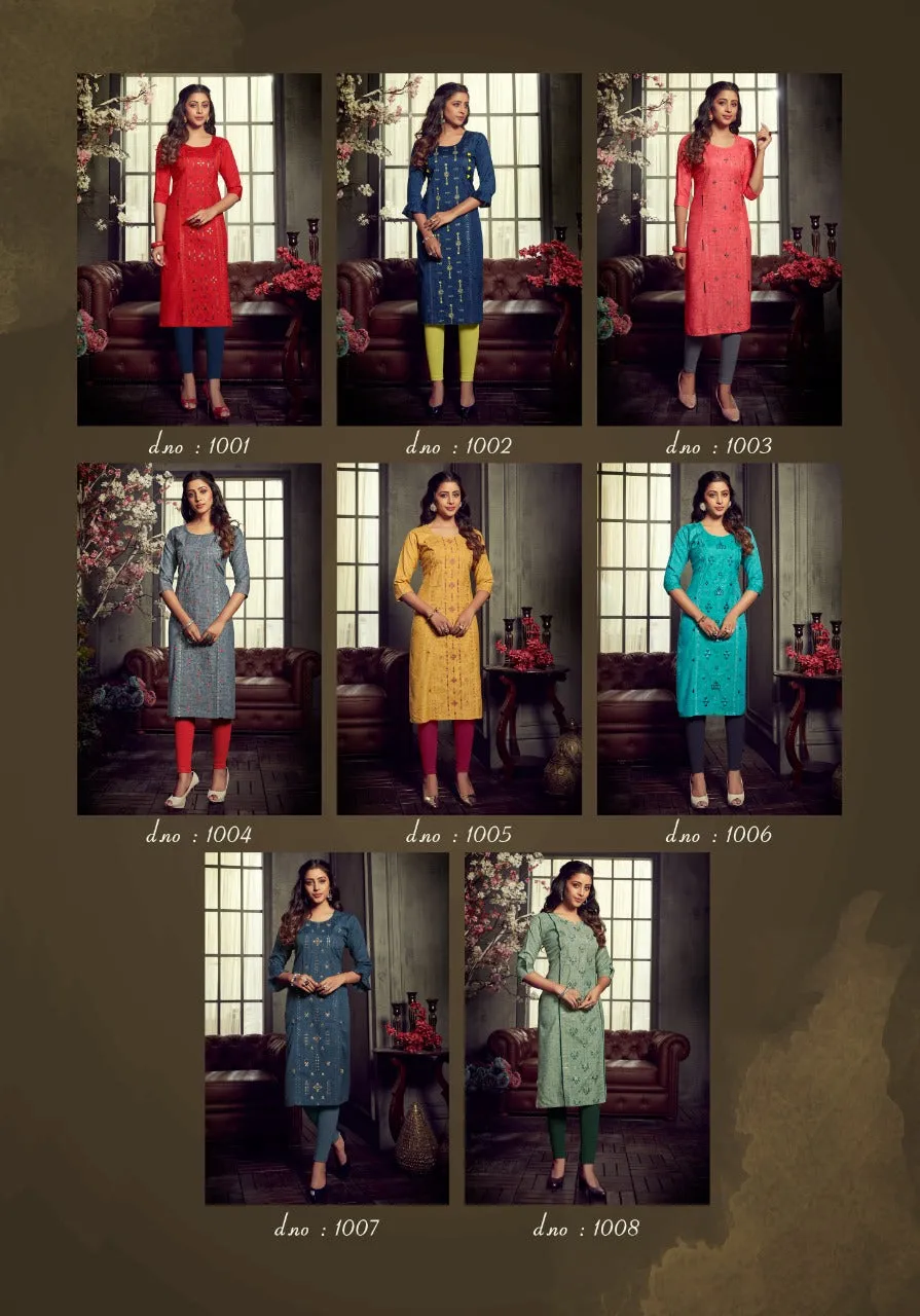 Hetvi Launched Mohini Rayon Casual Wear Kurtis Collection