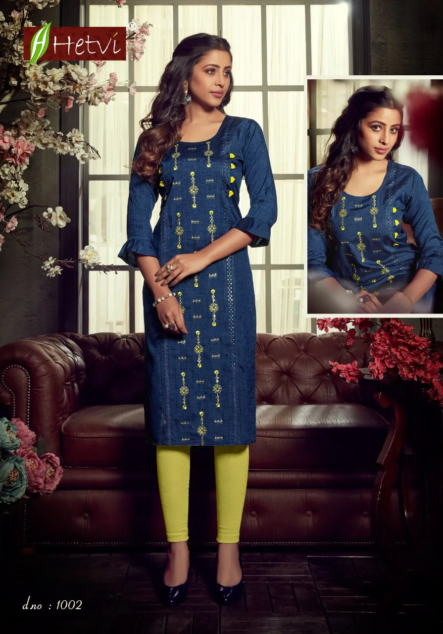 Hetvi Launched Mohini Rayon Casual Wear Kurtis Collection