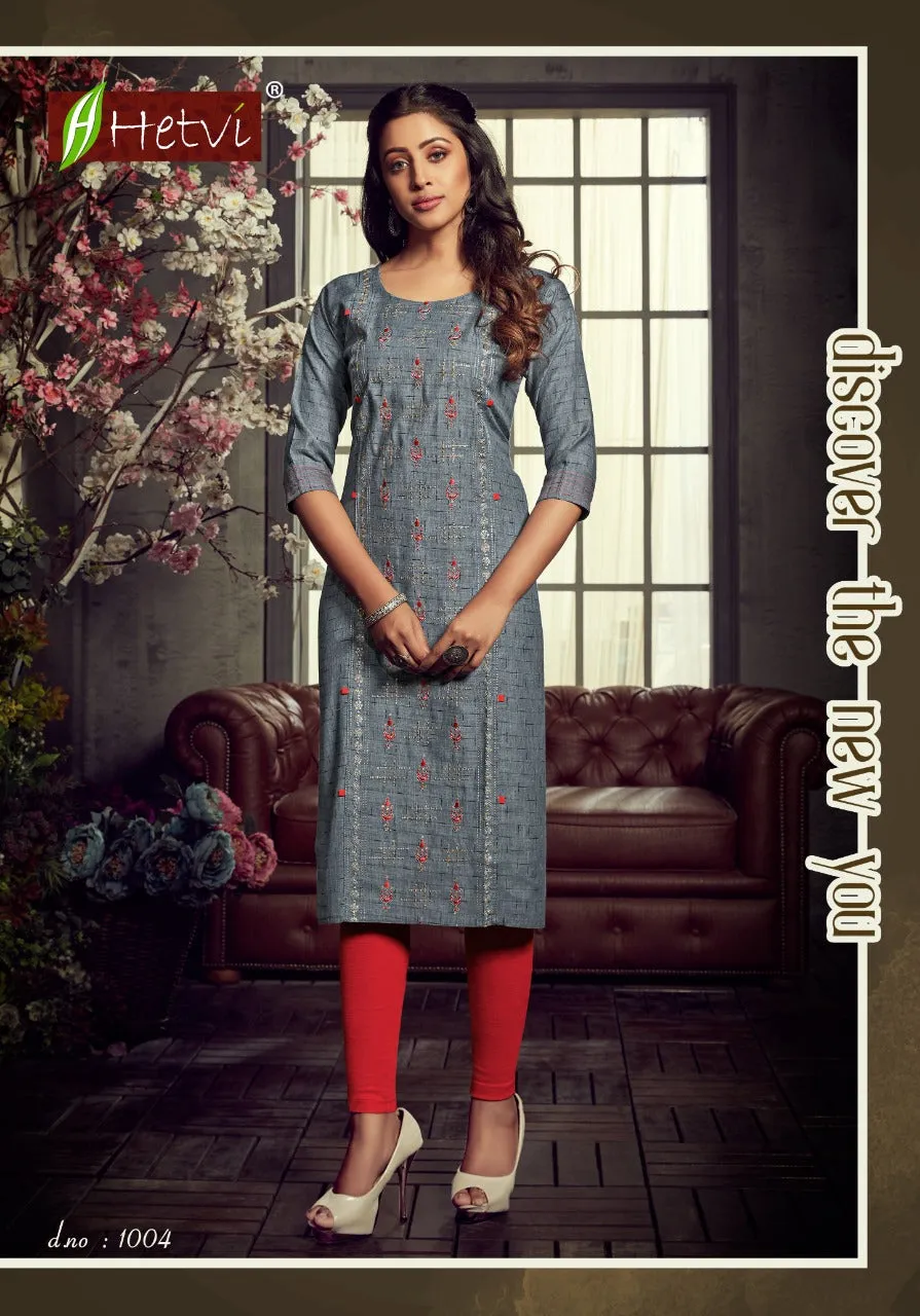 Hetvi Launched Mohini Rayon Casual Wear Kurtis Collection