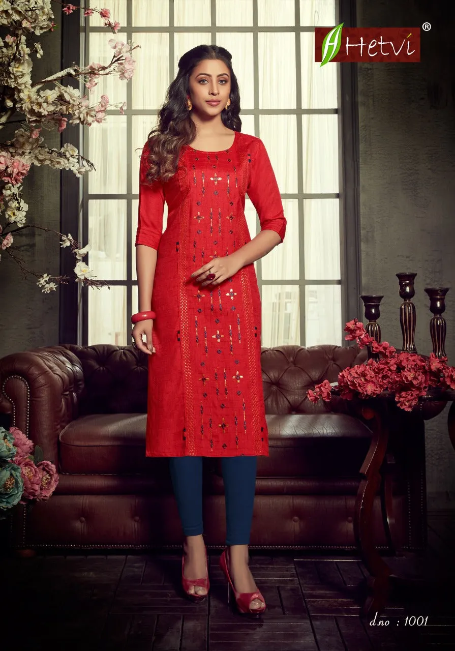Hetvi Launched Mohini Rayon Casual Wear Kurtis Collection