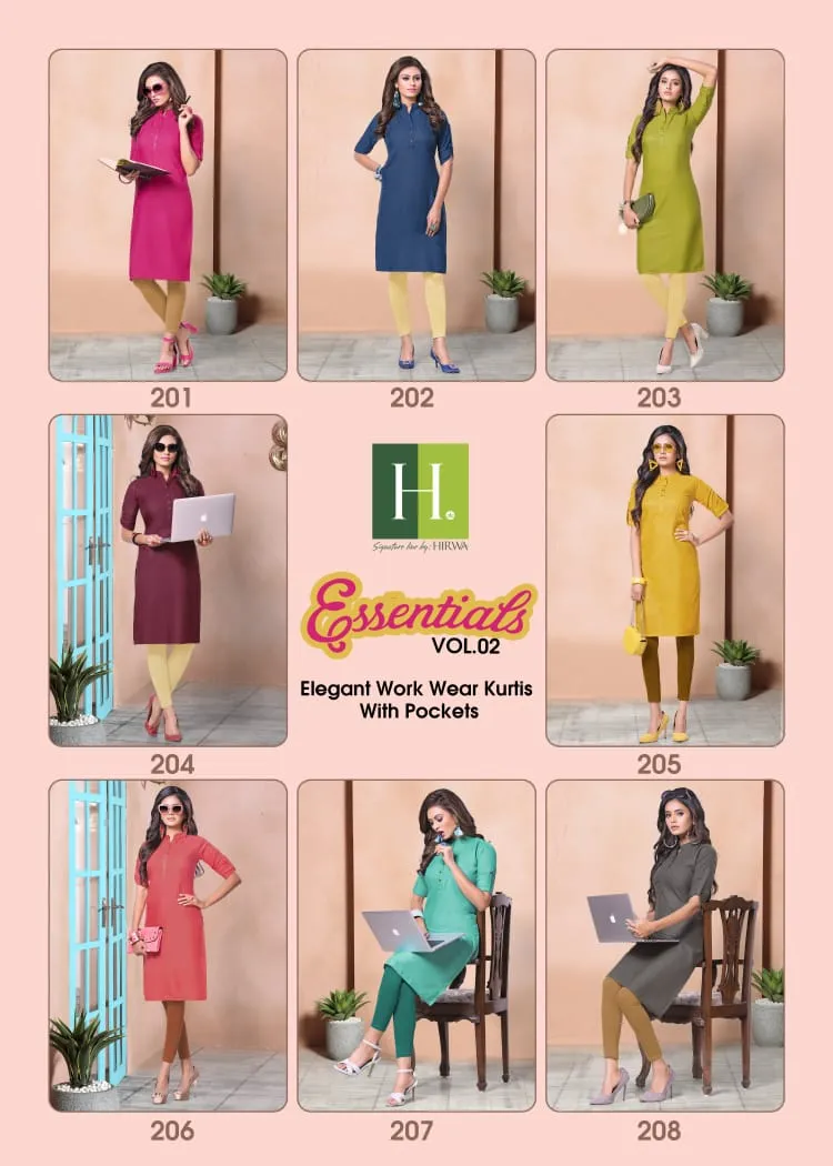 Hirwa Presents Essentials Vol 2 Cotton Casual Wear Kurtis Collection