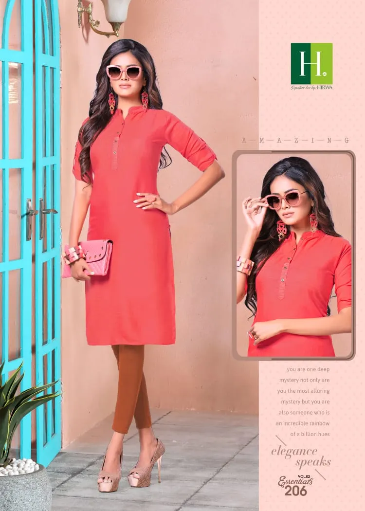 Hirwa Presents Essentials Vol 2 Cotton Casual Wear Kurtis Collection