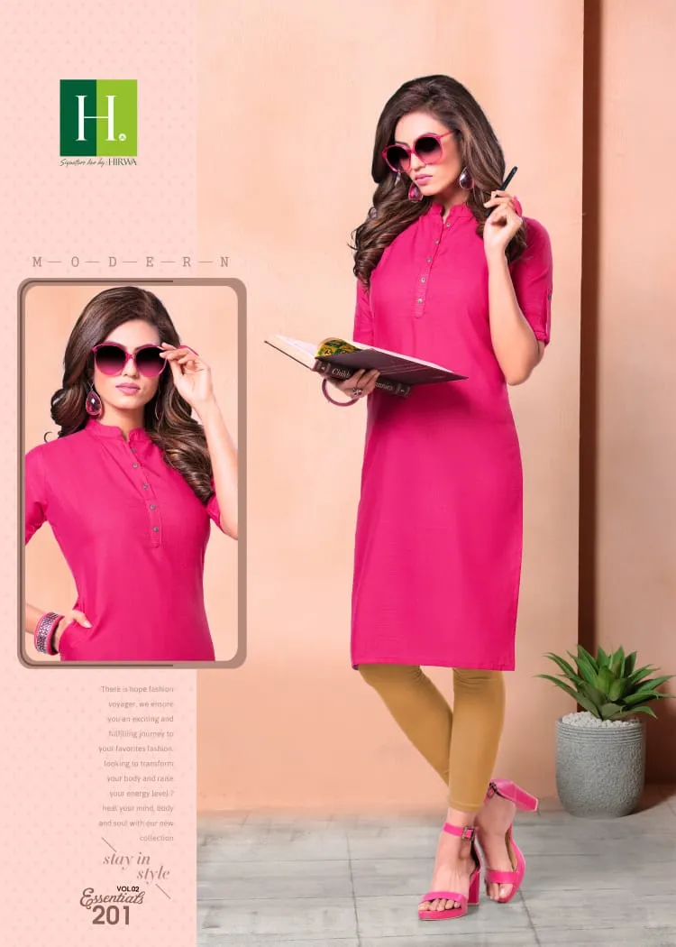 Hirwa Presents Essentials Vol 2 Cotton Casual Wear Kurtis Collection