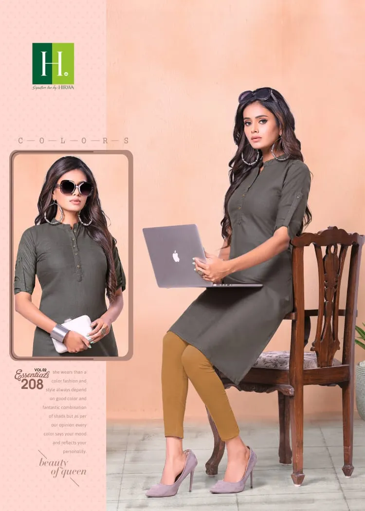 Hirwa Presents Essentials Vol 2 Cotton Casual Wear Kurtis Collection