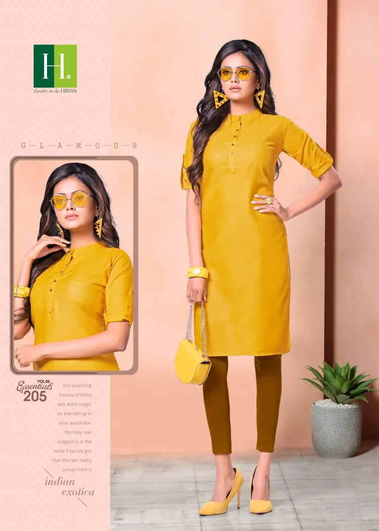 Hirwa Presents Essentials Vol 2 Cotton Casual Wear Kurtis Collection