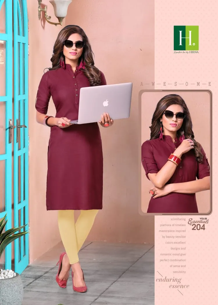 Hirwa Presents Essentials Vol 2 Cotton Casual Wear Kurtis Collection