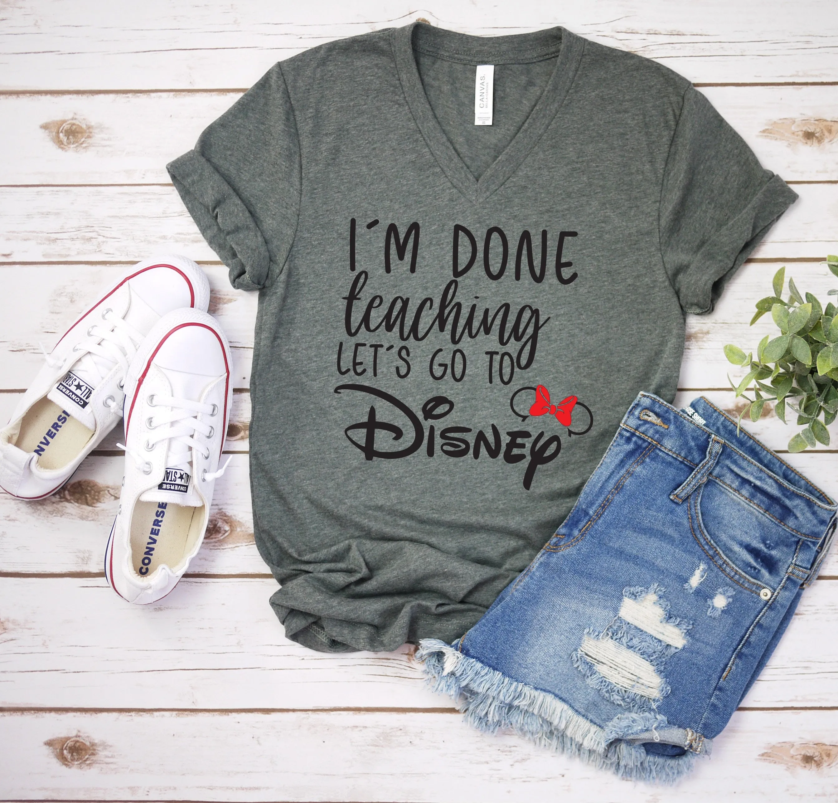 I'm Done Teaching Let's Go to Disney Minnie Mouse T Shirt - Disney Trip Matching Shirts - Disney School Friends