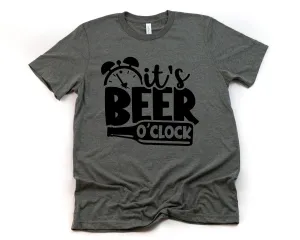 It's Beer O'clock T Shirt- Funny Men's T-shirt - Beer Lover Shirt - Beer Humor Statement Shirt - Beer Drinker Shirt