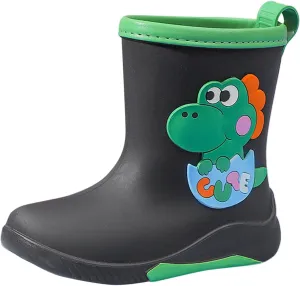 IWIHMIV Lightwight Waterproof Rain Boots Rubber Children Water Shoes Dinosaur Rain Boots for Boys