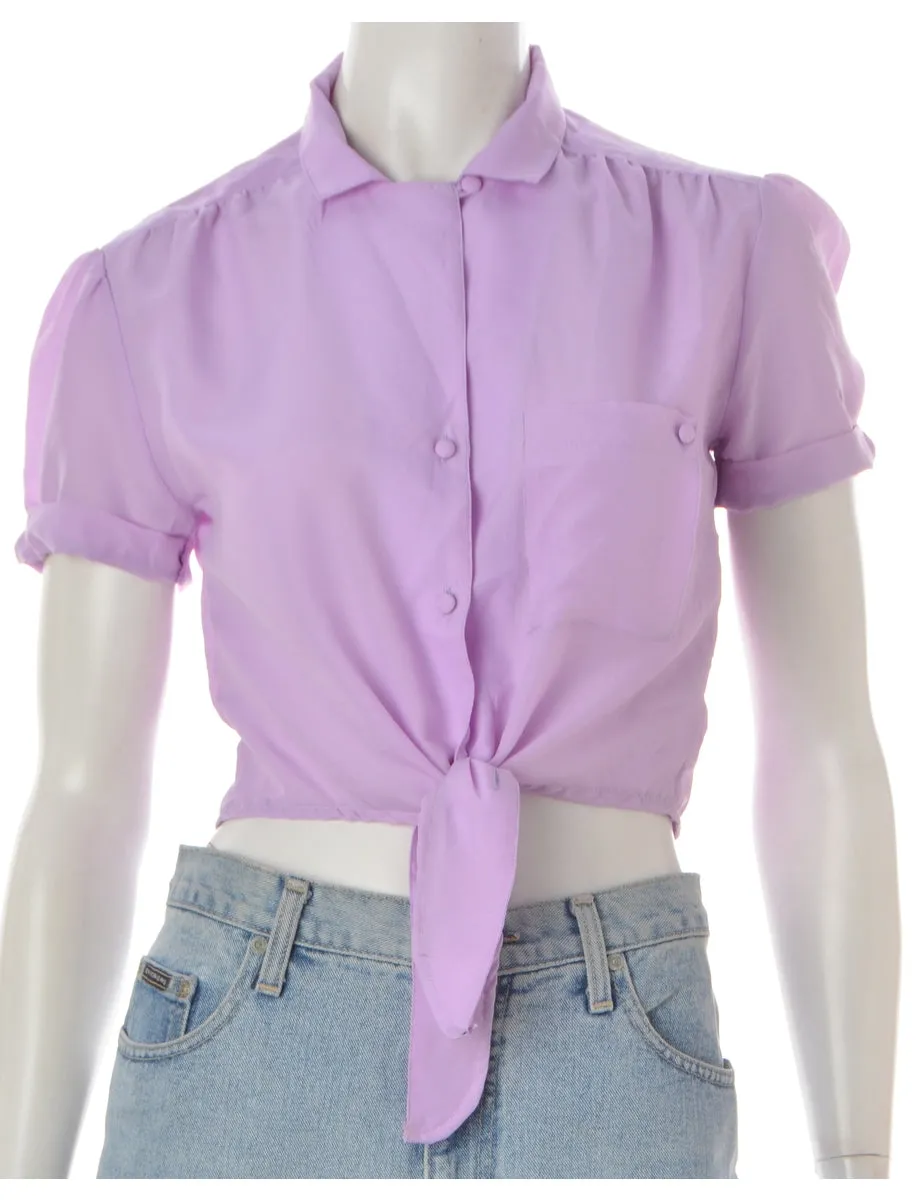 Label Lilac Tie Front Blouse