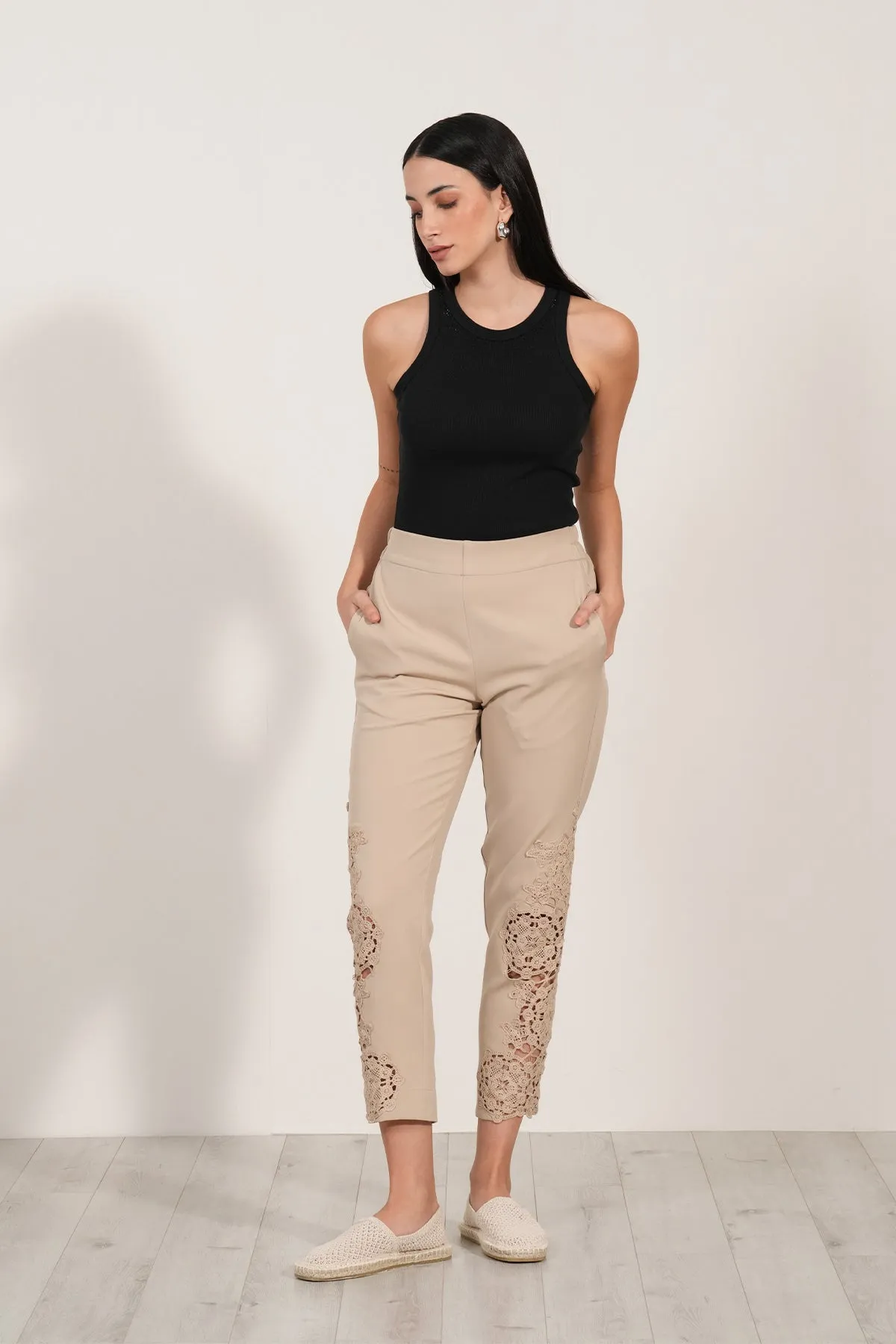 Lace Pants-53 Beige
