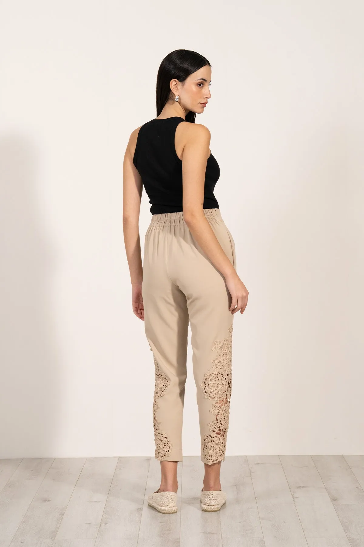 Lace Pants-53 Beige
