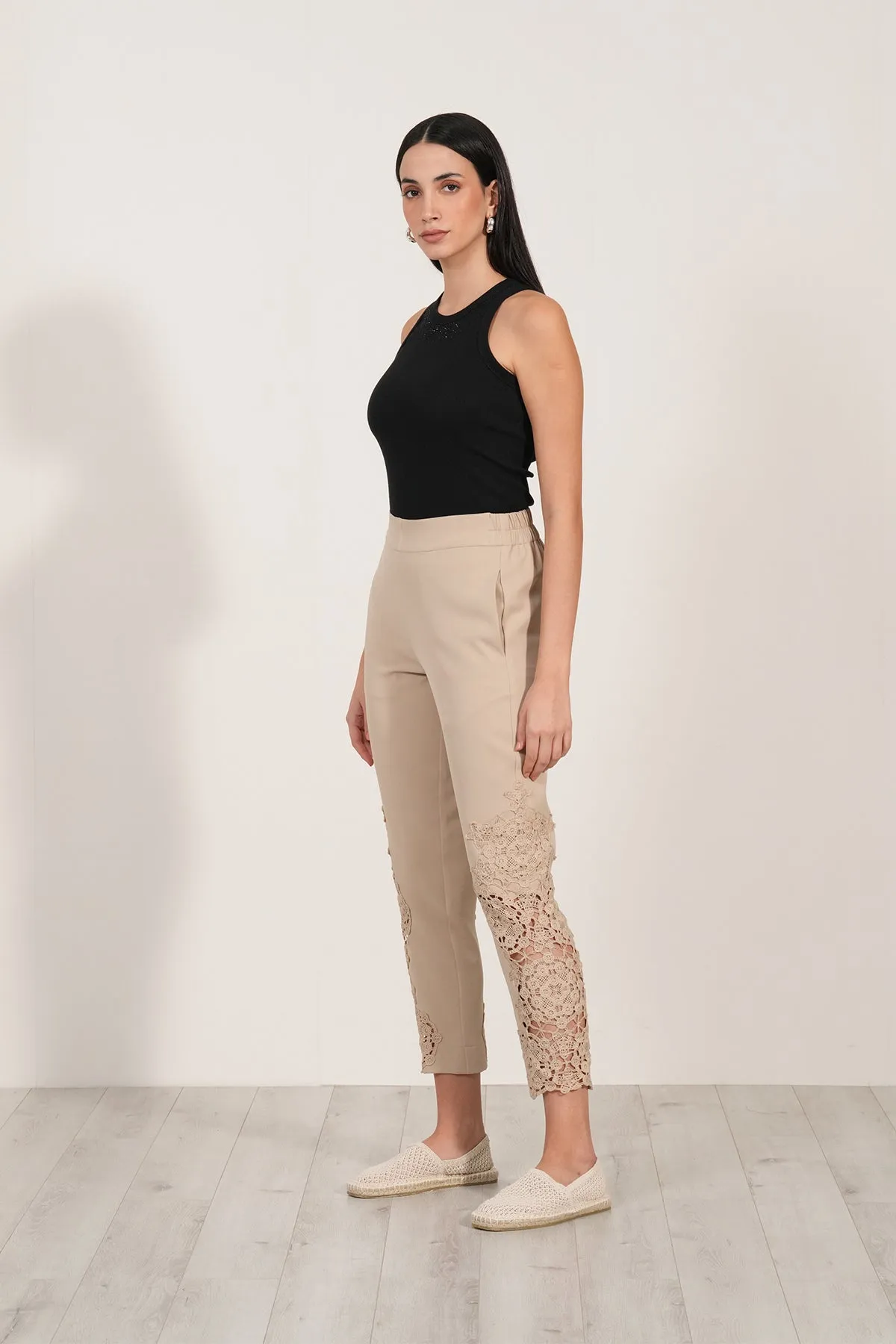 Lace Pants-53 Beige
