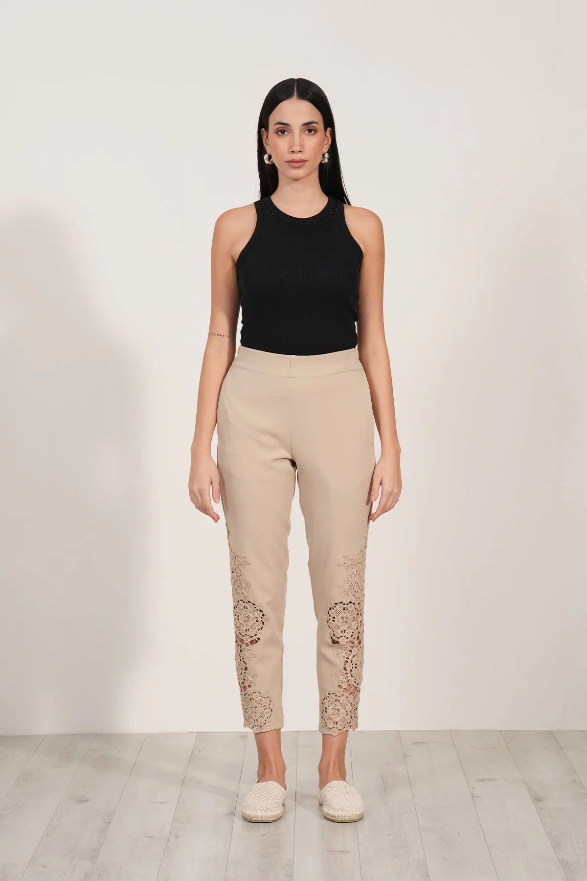 Lace Pants-53 Beige