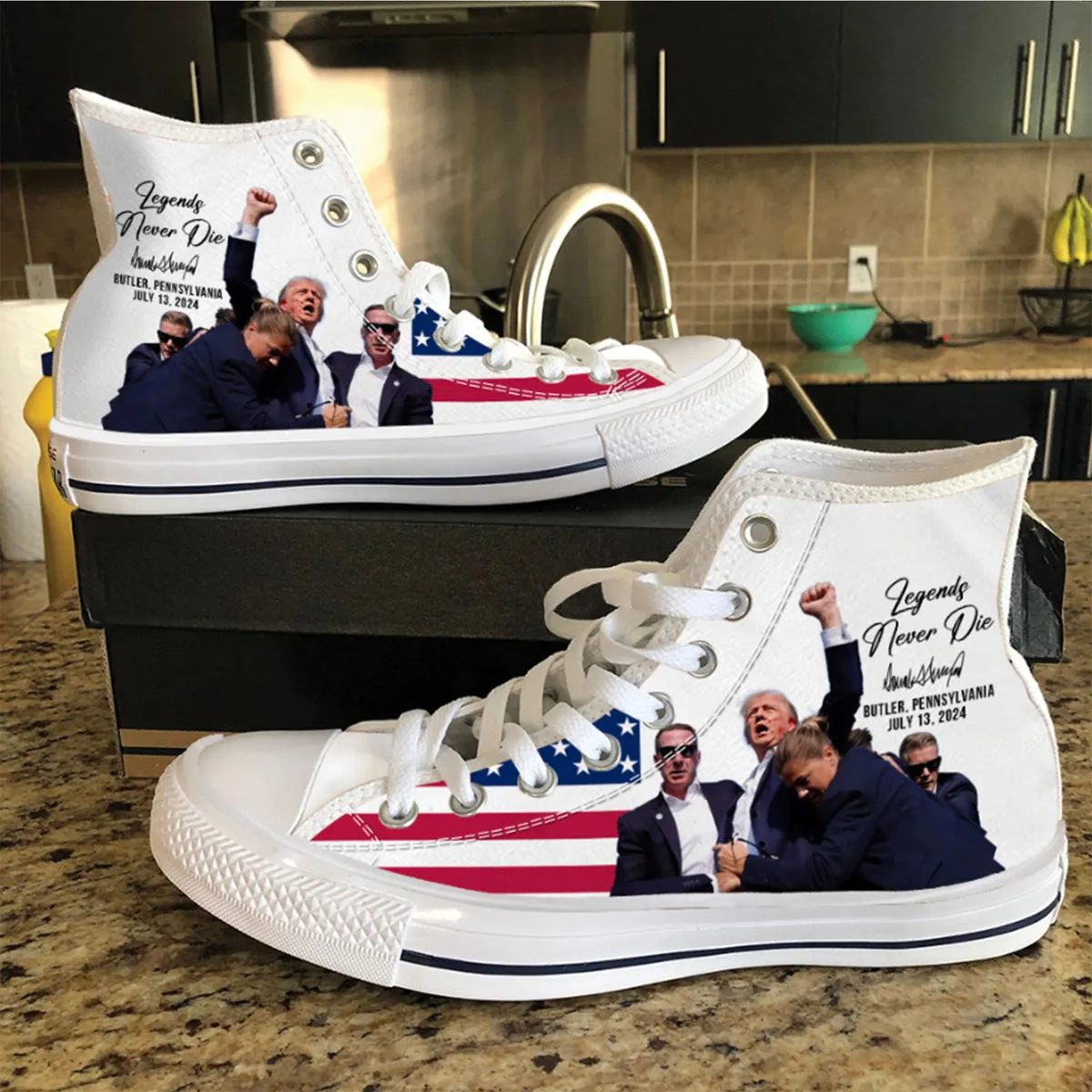 Legends Never Die, Trump2024 Unisex Shoes, Trump 2024 Canvas Shoes