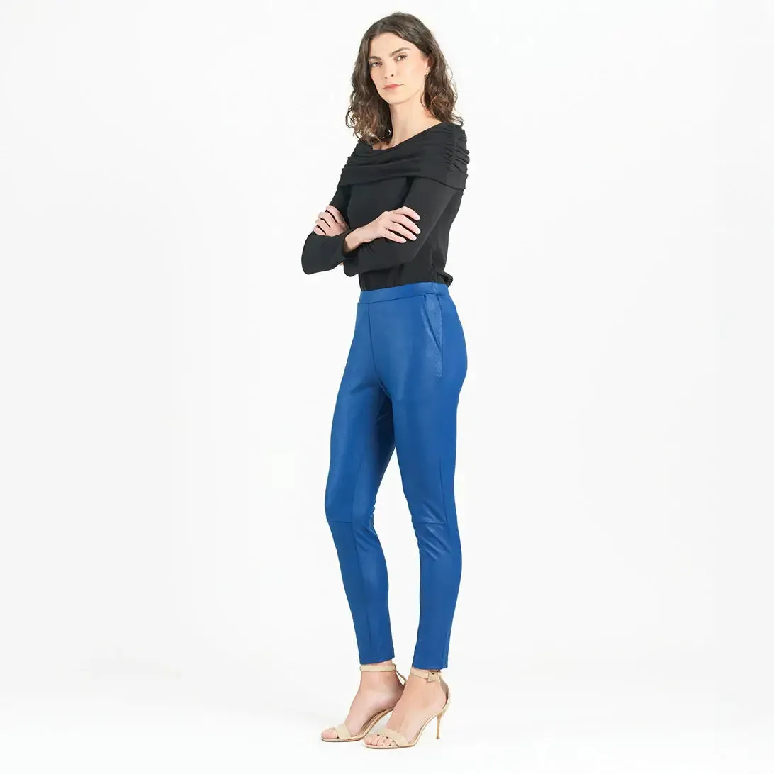 Liquid Leather ™ Sheen Skinny Pocket Pant: Cobalt
