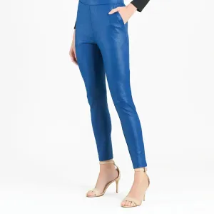 Liquid Leather ™ Sheen Skinny Pocket Pant: Cobalt